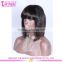 Fashionable Silky Straight Natural Color Short Fashion Hair Cuts Lace Front Wig With Bangs