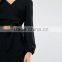 Lace Back patchwork Designer Plain Black long Sleeve wrap crop tops for women 2016