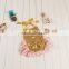 2017 New Product Wholesale Boutique Solid Shiny Romper, Bow-Knot Hairband Baby Adorable Girls Summer Clothes
