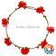 Lovely Sweety Red lily Festival Garland Adjustable Flower Wreath For Wedding