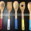 Wholesale kitchen bamboo tools with color handle/Eco friendly bambu colors utensils