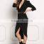 Sexy Black Structured Embossed V Plunge Dress American Girls Without Dresses Photos Names Of Ladies Western Designs HSD5473