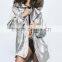 MGOO New Arrival Custom Zip Up Silver Jackets Satin Blazers Stretch Waist Fashion Streetwear Jackets
