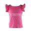 2016 Factory Direct Wholesale Summer Ruffle Solid Cap Sleeve Fashion Cotton Toddler Girls Shirts