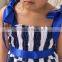 wholesale the St patrick day kids clothing ,blue sleeveless new design baby dress, boutique fancy girls stripe dress MC60030303