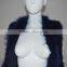 SJ324-01 Woman Apparel Winter Raccoon Trim Dark Blue Rabbit Vest