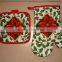 custom flower design kitchen oven mitts and pot holders