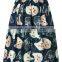 polyester fabric cute cat animal printed high waist fancy skirt designs plus size women dress 2016