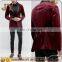 American Europe Style Skinny Smocking Burgundy Velvet Jackets with Single Button Opening Male Clothing JYABE007