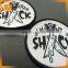 woven label / laser cut woven iron on patch / custom woven badge for garment accessory