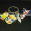 Custom cheap promotional zinc alloy keychain trinket with logo of many colors