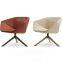 Modern leather cushion single metal base living room coffee chair