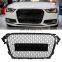 2013-2016 Black Grille RS4 Style Honeycomb Mesh Front Grill for Audi A4 S4