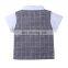 Summer Boys' Suit Children's Plaid Short Sleeve Children Clothing Two Piece Bow Set Boy Set