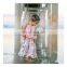 New Baby Girls summer floral outfit two pieces Set pink suspender top + flower Printed Pleated Skirts Kids holiday sets