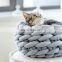 polyester machine washable  material DIY arm thick hand woven  pet cat nest dog kennel