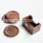 Wooden coaster set black walnut round solid wood tea cup mat creative kungfu tea set meal mat cup set