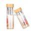 Wholesale Transparent GlassBottle Water Sport with Wooden Lid 350ml