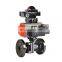 WCB Cast Steel Flange Pneumatic Ball Valve Two Ways PTFE Seal with Limit Switch Air Control Flange Ball Valve