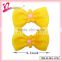 Handmade boutique grosgrain bow with plastic flower hair clips