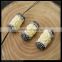 LFD-0043B Wholesale Shell Beads Engraved Flowers White Round Tube Connector Paved Crystal Rhinestone Spacer Beads Jewelry
