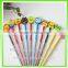 Cartoon wooden Pencil sets Children animal Pencil with eraser topper