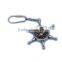 Nautical Chrome Ship Wheel Compass Key Chain-Solid chrome keyring 13377