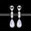 hot sale beautiful women 925 sterling silver fashion crystal drop earrings