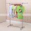 Single rail with wheels stainless steel telescopic clothes rack