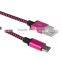 Braided Nylon Woven Android USB cable For samsung data cable