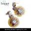 Crystal jewelry yellow sheet round dangle earrings jewelry punk style jewelry 2016