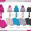 promotional customized girls winter knitted acrylic hat gloves scarf 3-pcs set