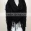 Wholesale Cheap Soft Polyester Plain Promotion Scarf With Tassel