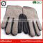 Wholesale Winter Warm Men Leather Driving Gloves with Wool Top and Leather Palm