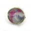 Metal round shaped solid perfume container /lip gloss ring, with changeable epoxysticker,OEM designs accepted.<DACA9019>