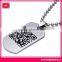 Custom aluminum qr code dog tag with laser engraving
