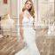 VDN26 Beautiful Hand Made Appliqued Bridal Gown 2016 Mermaid Keyhole Back Lace Wedding Dresses High Neck