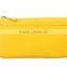 Yellow Leather Cosmetic Bag Special Shape Metal LOGO Since 1997