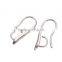 Wholesale 25*15.5mm Silver Plated Solid Brass Earring Hooks Findings, Earwire loop, Ear Clips