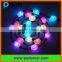 50mm diameter crystal 3D two side emitting light RGB color programmable LED ball
