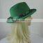 Green cowboy hat setting cap with green ribbon