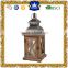 Hot selling LED candle brown wooden lantern for indoor and outdoor decor