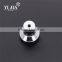 1 1/9 inch zinc base chrome plated warm amber glass knob