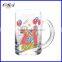 Hand Made Carved Glass Beer Cup with Handle