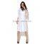 Pretty steps 2015 department store wanted high end pure white Pleated Bust Faux-Wrap Long Prom Dress