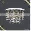 2015 Hot sale classic hanging crystal LED ceiling light with stainless steel canopy