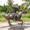 Outdoor garden deco life size man riding horse statue bronze sculpture