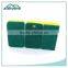 Different Rectangle Kitchen Green Scouring Pad With Yellow Sponge