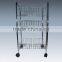 3-tier metal storage cart shelf rack with wheels for Home&Kitchen