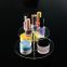 Modern Makeup Stand Rotating Round Nail Polish Display Clear Glass Cosmetic Holder